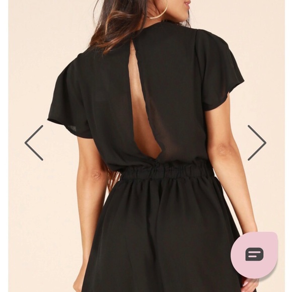 Black open back romper - Picture 2 of 3